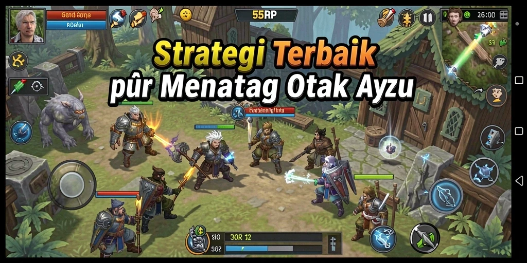 Screenshot gameplay 55RP menampilkan pertempuran strategis yang mendebarkan.