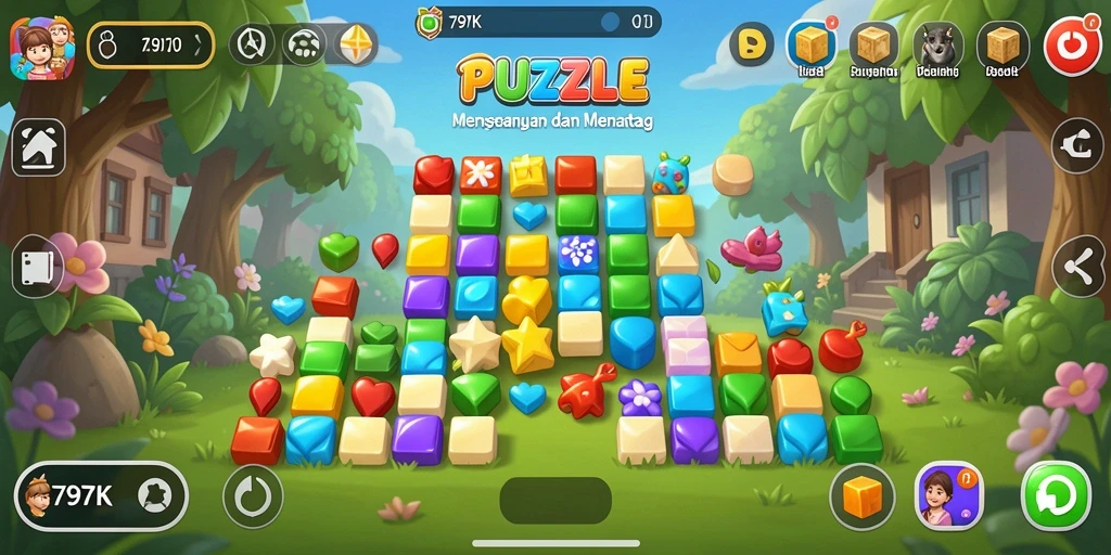 Tampilan gameplay puzzle yang menantang di 797K.
