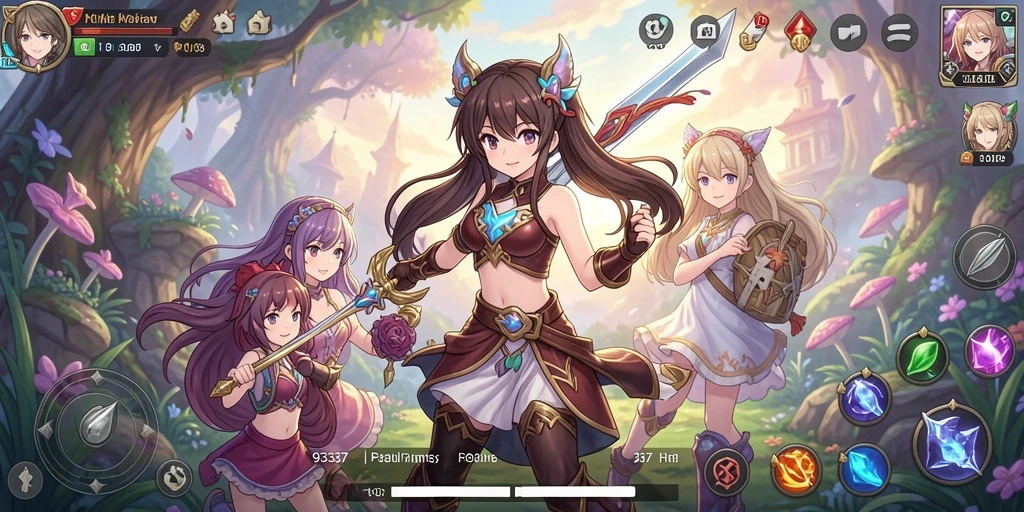 Tangkapan layar menunjukkan aksi seru dalam gameplay Anime 93337.