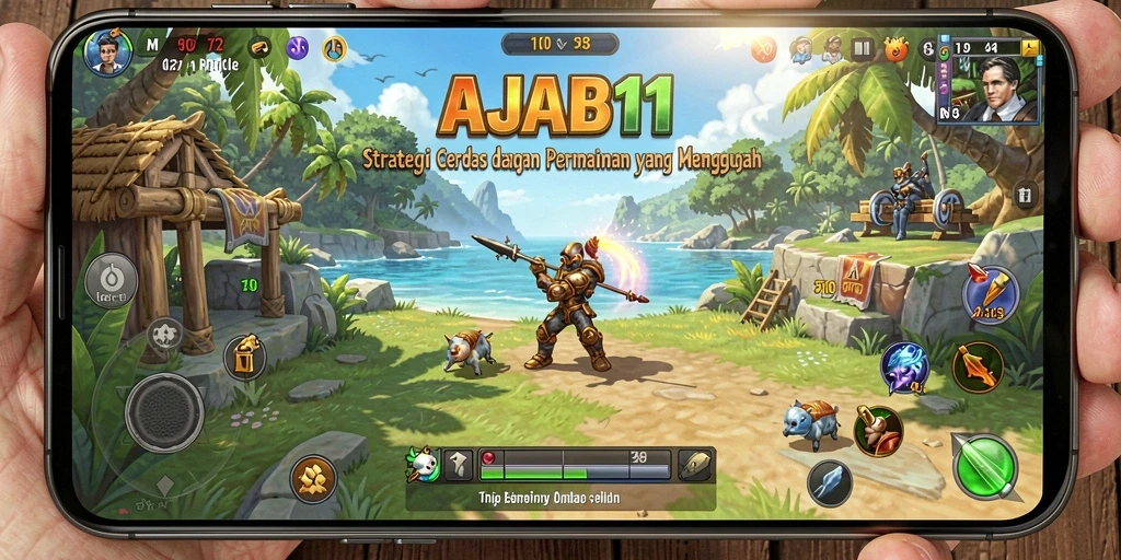 Screenshot utama AJAIB11 menampilkan aksi pertempuran strategis yang mendebarkan.