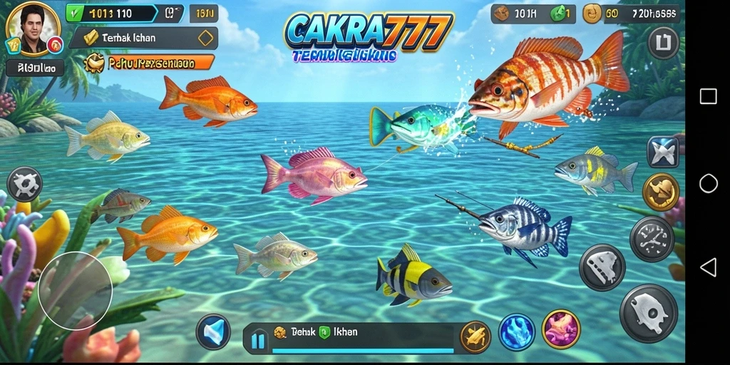 Screenshot gameplay CAKRA777 menampilkan keseruan tembak ikan.