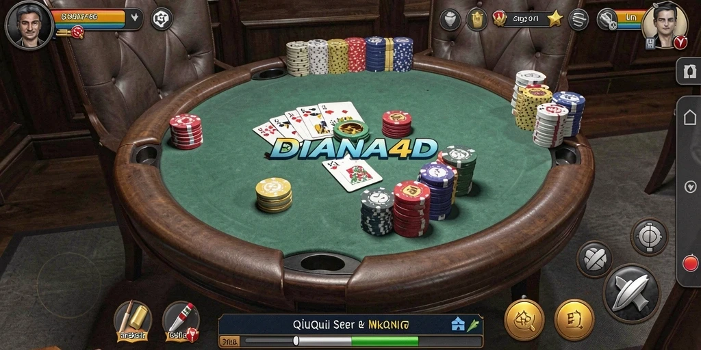 Tampilan menarik dari gameplay QiuQiu di DIANA4D.
