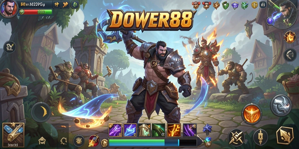 Tangkapan layar DOWER88 menampilkan aksi pertempuran seru di dunia ARPG.