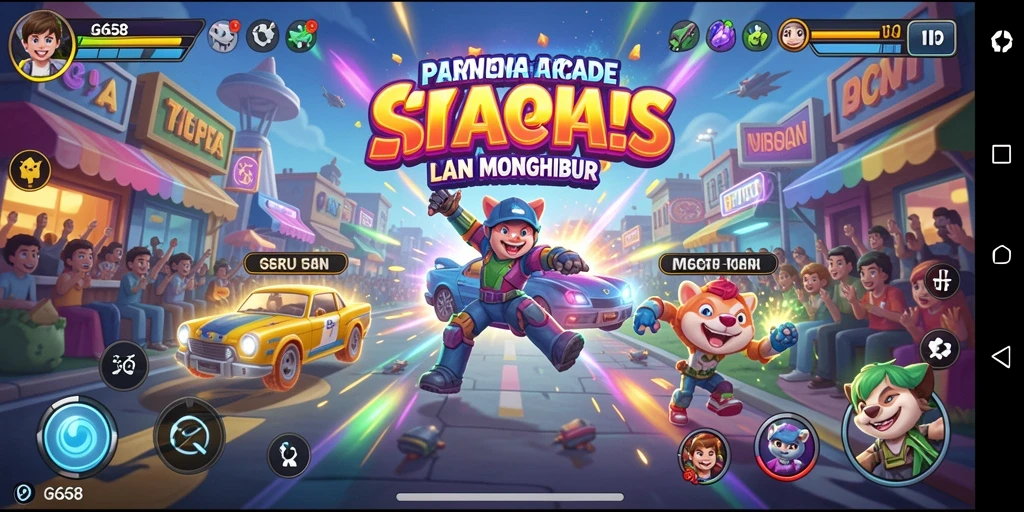 Screenshot G668 menampilkan aksi gameplay arcade yang seru dan penuh tantangan.