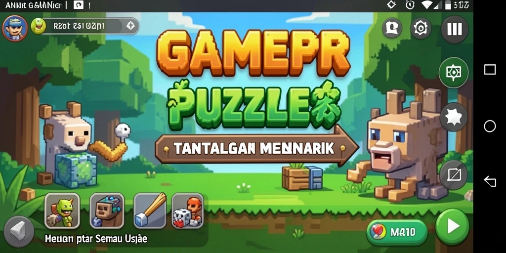 Screenshot utama GAMERP menampilkan gameplay puzzle yang seru dan penuh warna.