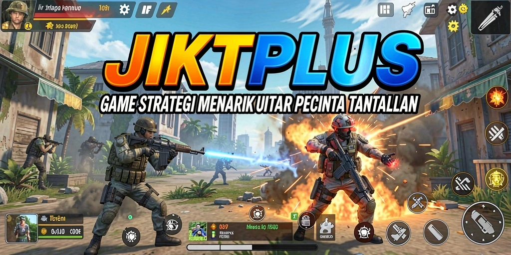 Screenshot JKTPLUS menunjukkan berbagai aksi strategis dalam permainan.