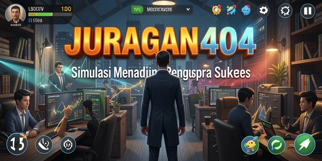 Gameplay menarik dalam JURAGAN404 dengan pengelolaan bisnis yang mendebarkan.