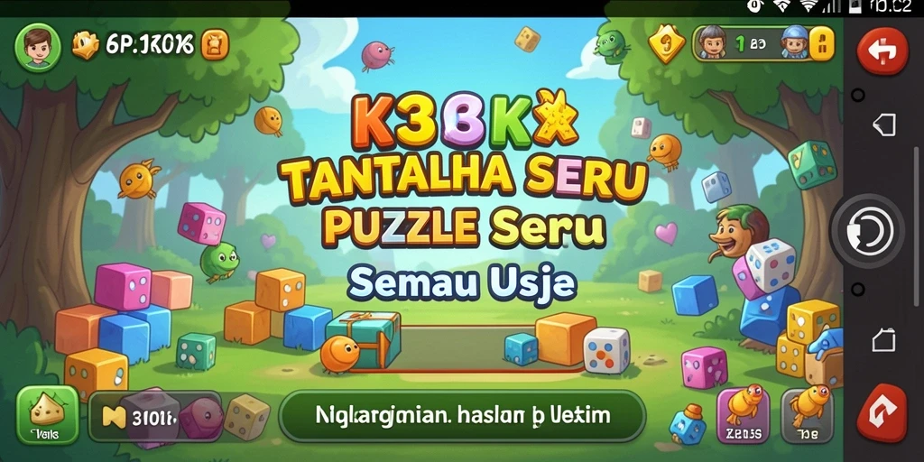 Tangkapan layar menunjukkan gameplay K3K3 dengan teka-teki menantang.