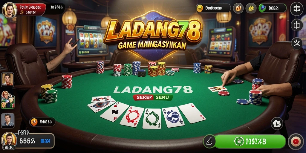 Tangkapan layar utama LADANG78 menampilkan gameplay poker yang menarik.