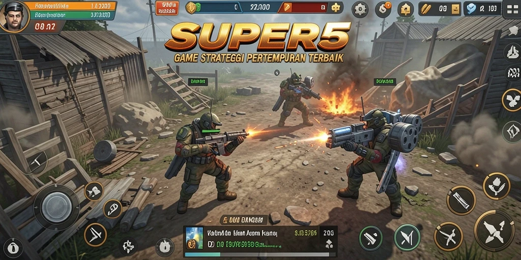 Tampilan gameplay SLG yang penuh strategi di SUPER5.