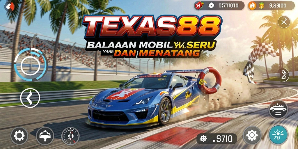 Tampilan balapan seru di TEXAS88 dengan mobil tercepat.