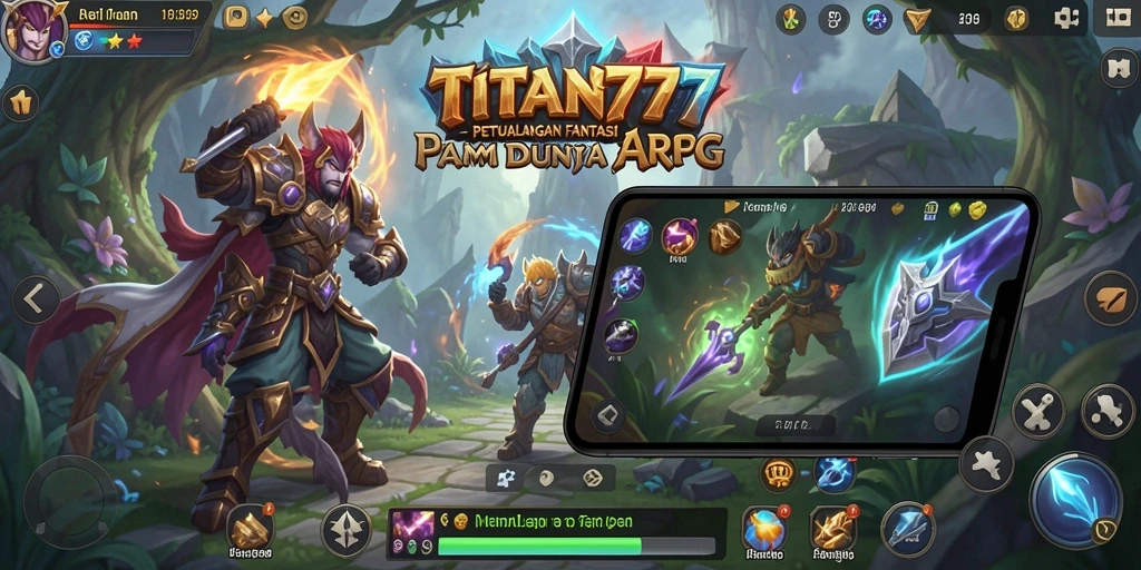 Tampilan gameplay ARPG yang menegangkan di TITAN777.