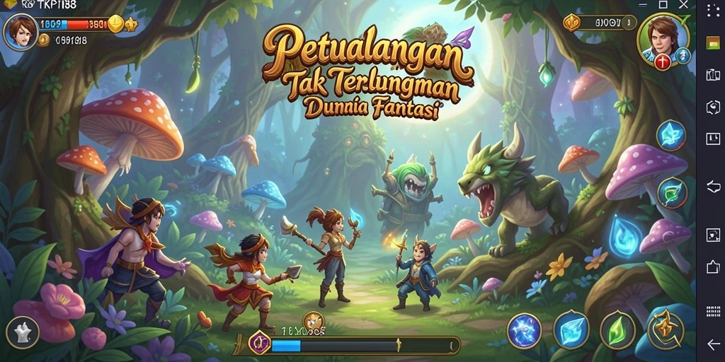 Screenshot gameplay TKP188 menunjukkan karakter menjelajahi dunia yang menakjubkan.