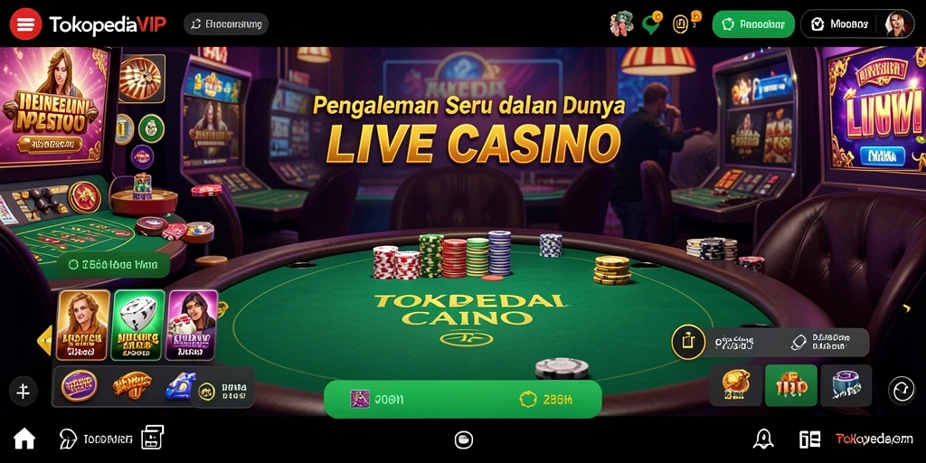 Screenshot gameplay Live Casino di TOKOPEDIAVIP yang seru dan interaktif.