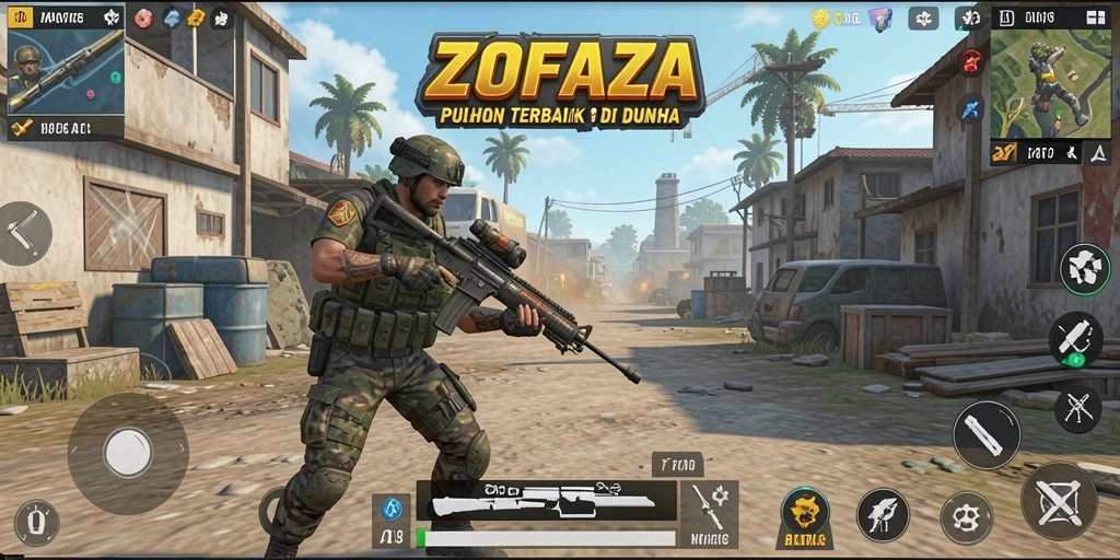 Gameplay seru ZOFAZA dalam pertempuran Battle Royale.